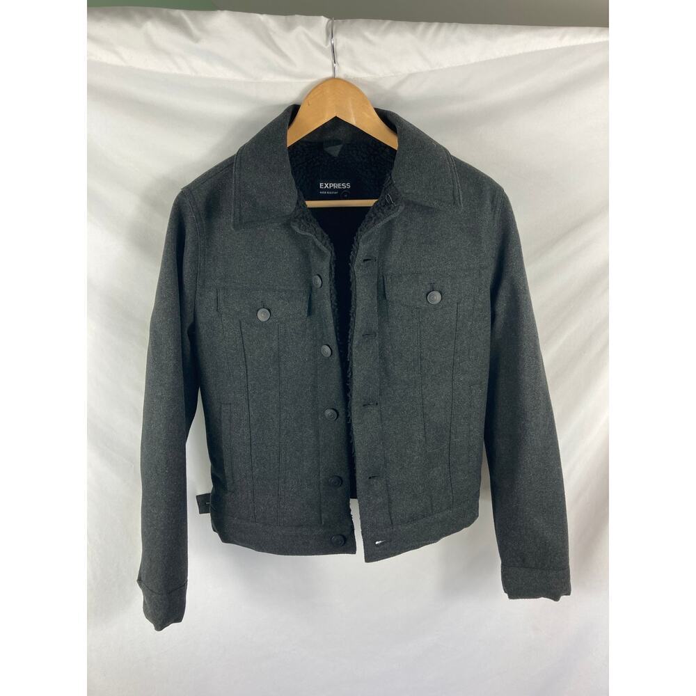 Express Weather Resistant Button Up Coat Size Xs - image 4